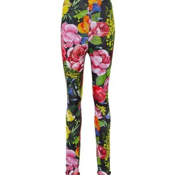 DOLCE&GABBANA Floral high-rise stirrup leggings